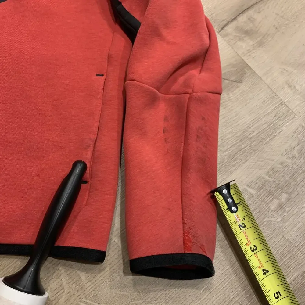 Nike Sportswear Tech Fleece Hoodie Youth Boys Large L Red HV5867-672 Full Zip